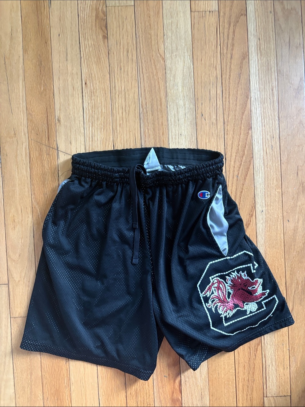 Champion Black Mesh Athletic Shorts with Gamecock Patch